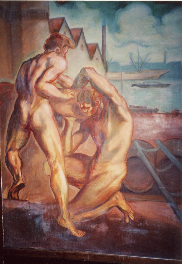 Programme iconographique de la mairie de Croisset. Peinture de Tolmer. Dockers