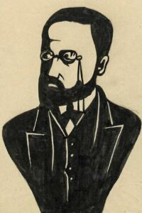 Emile Zola, caricature de Louis Lemercier