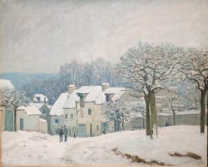 La Place du Chenil à Marly, effet de neige