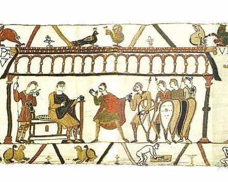 Aula du château ducal de Rouen. Tapisserie de Bayeux de Bayeux